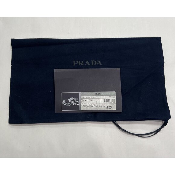 Prada Monolith Brushed Leather Nylon Lace Up Shoes Style 2EE342 in Black main image 8